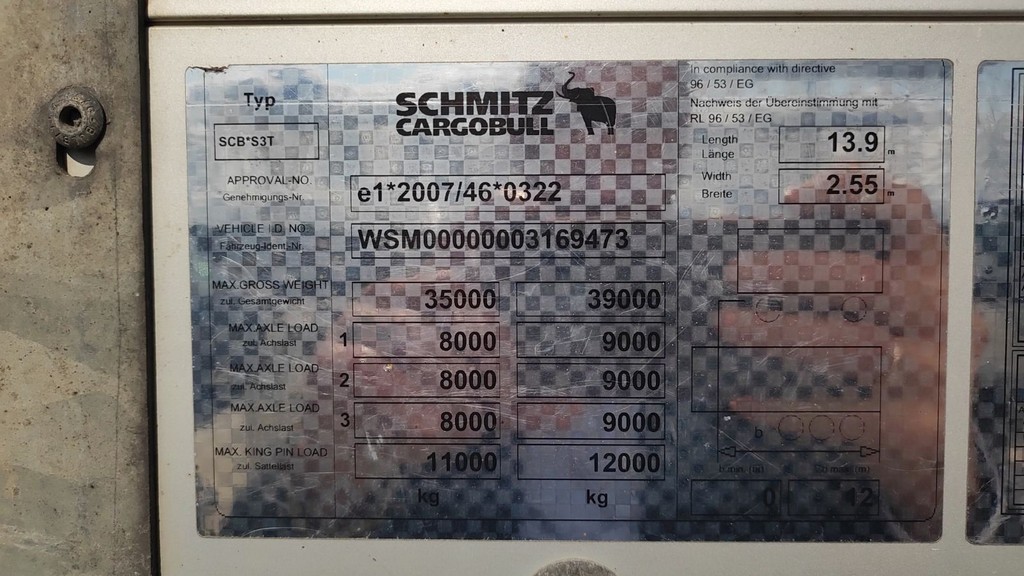 Schmitz, Cargobull Scb S3t, 2007