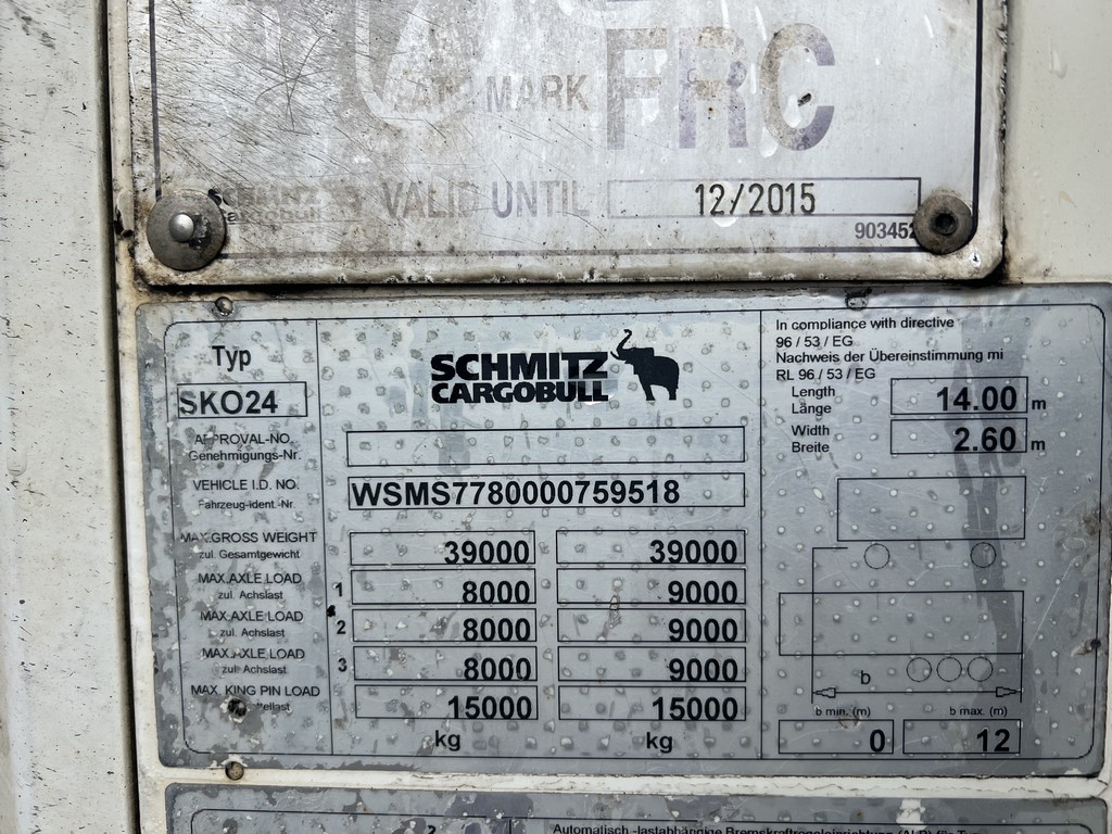 Schmitz, Cargobull Sko 24, 2015