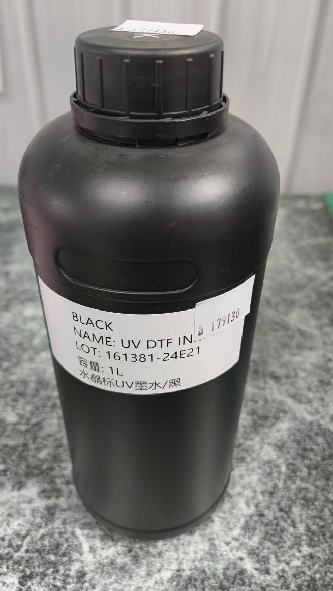 Чернила для принтера BLACK UV DTF INK объем 1 л.. артикул 161381-24Е21. изготовитель TAOTECH DIGITAL TECHNOLOGY CO.. LTD.. состав неизвестен. страна производства неизвестна. срок годности неизвестен