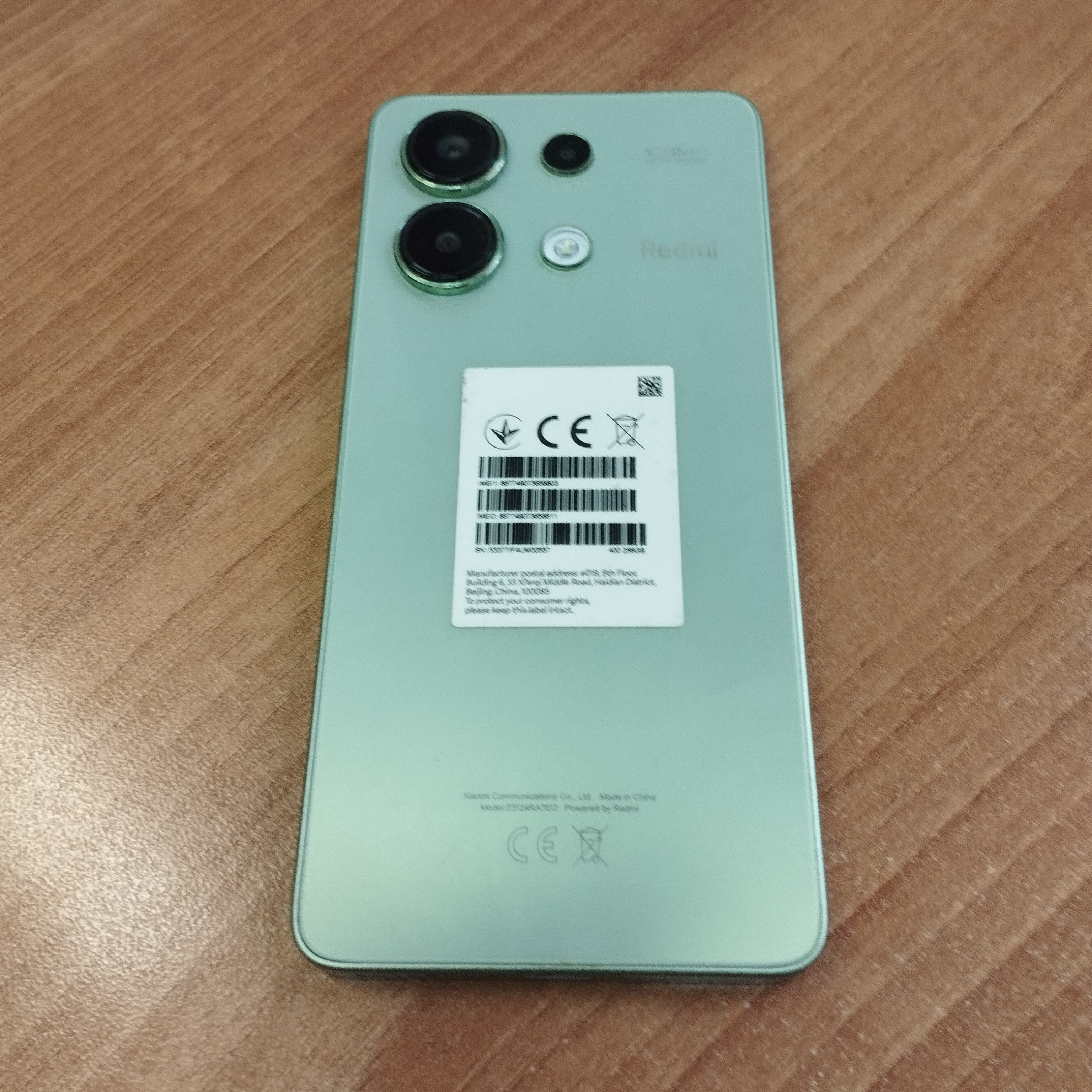 Мобильный телефон Xiaomi Redmi Note 13 (23124RA7EO). imei 1: 867749073658803. imei 2: 86774907365881