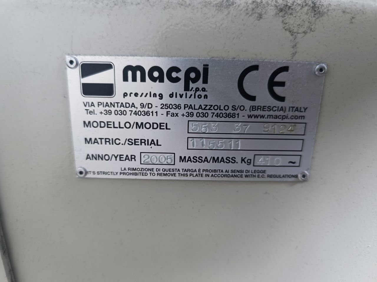 Машина для отделки краев деталей ткани б/у MACPI модель 553379124 с/н 115511