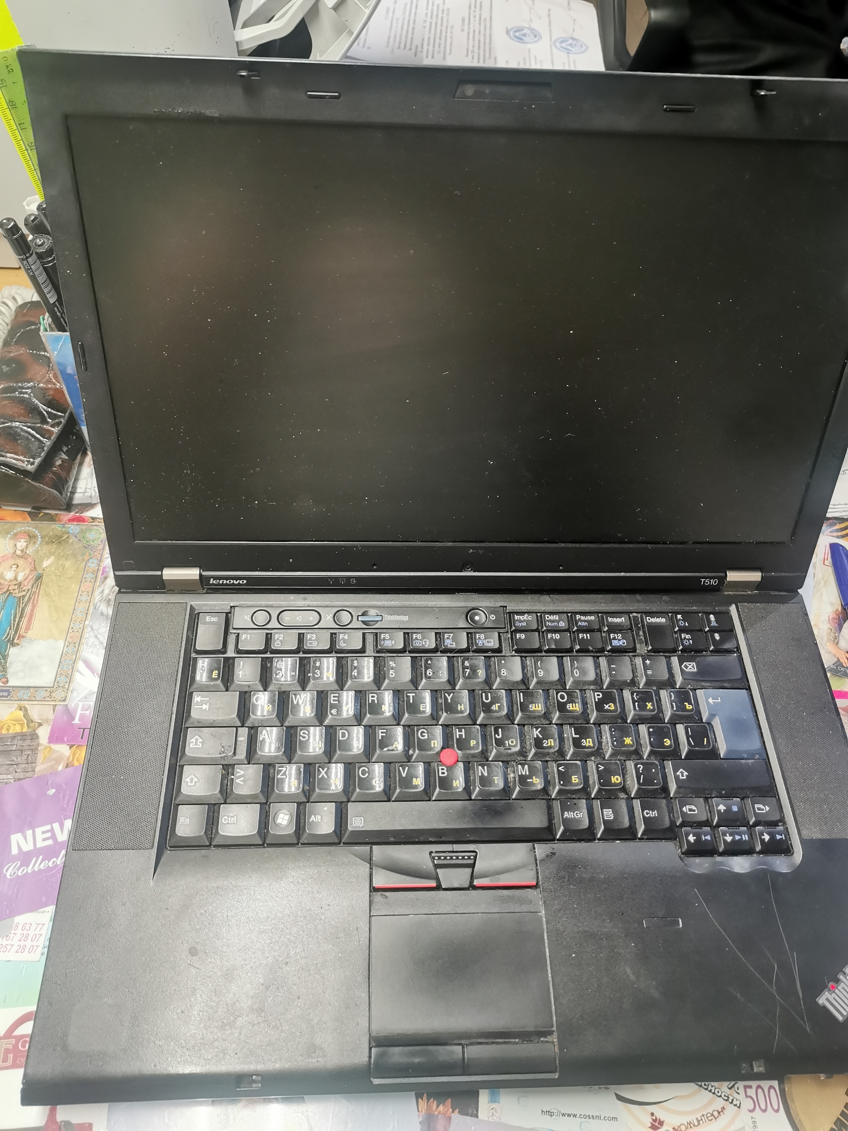 Ноутбук Lenovo T510 (память (ОЗУ) 4 ГБ тип системы: 64-разрядная операционная система Windows 7. процессор: Intel(R) Core(TM) i5 CPU M520 @ 2.40GHz серийный номер: R9-7M2R1 10/09 в корпусе черного цвета. в рабочем состоянии. в комплекте с зарядным ус...